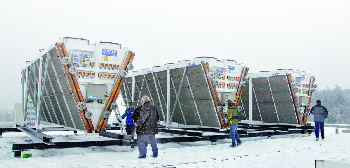 Zurich, Switzerland – Air conditioning installation - 3 units – XXLD  Mega Giant dry coolers with spray system