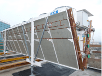 XXLD Mega Giants Dry coolers with Dry and Spray System and EC motors - 22 fans - Hotel and office building - Eurocentrum, Warsaw, Poland