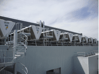 INTERMARCHE’  LOGISTIC CENTER (TOLOSA AREA), installation of
-  CO2 industrial evaporators with hot glycol defrost.
- industrial glycol air coolers 
- WSS dry coolers
