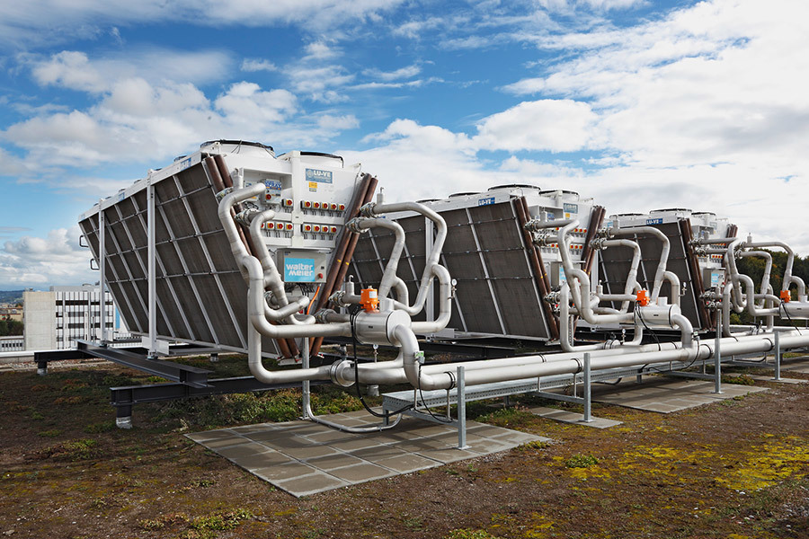 Walte Meier, industrial dry cooler installazion, with spay system