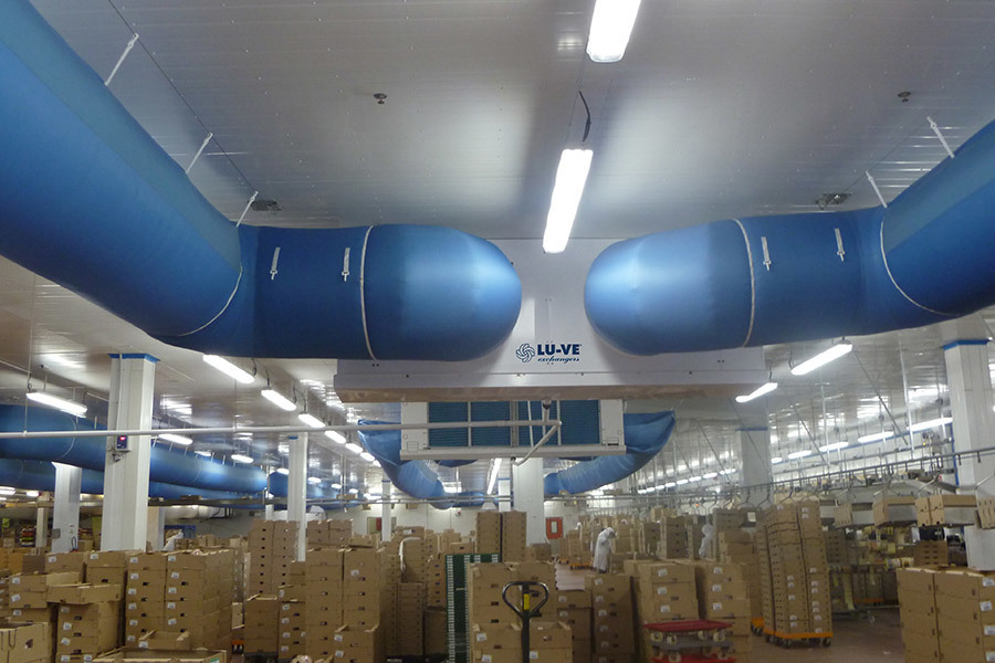LDC Bourgogne Louhans, France Industrial refrigeration Industrial unit coolers for textile duct application 