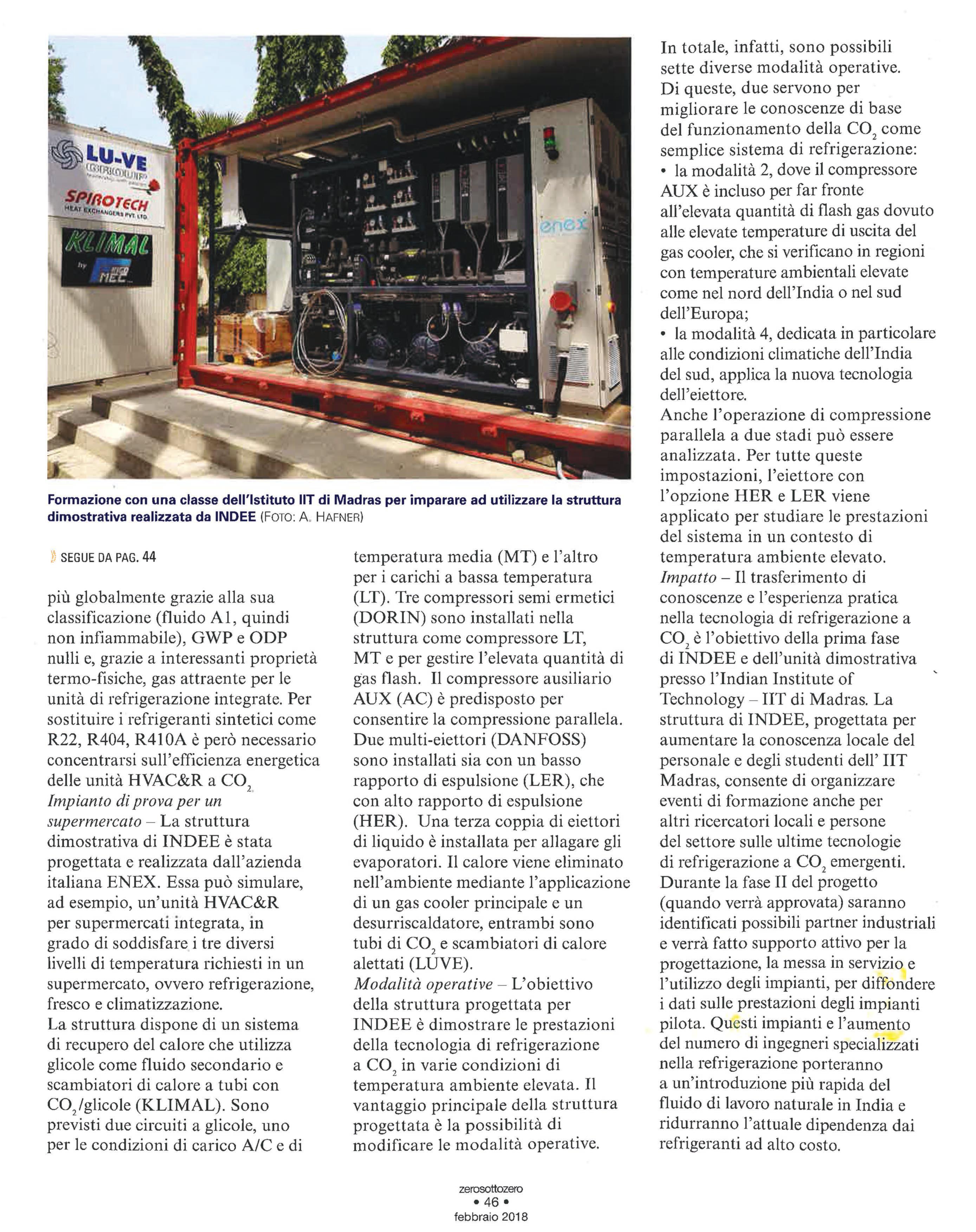 INDEE, collaborazione  extra-europea a favore della refrigerazione naturale