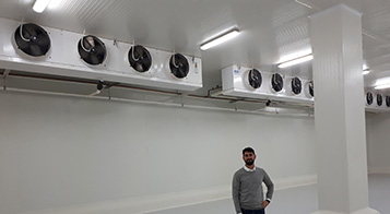 Project name: Cold store and packaging facility for agri product in Cairo<br/>
Refrigeration contractor: MOG for Engineering and Industry, 10th of Ramadan Industrial City, Egypt<br/>
Execution 2018<br/>
Application: facility for collection, precooling, packaging and storage of various fruits and vegetables (lemon, oranges, strawberry, peas, pomegranate etc.). This project is part of a larger plan to develop the agricultural industry of Egypt, by boosting the facilities to serve the export market (Mainly northern Europe and Russia). Currently two additional cold store are under installation and commissioning.<br/>
Cooling system description:<br/>
- Chilled receiving area: LU-VE Dual Discharge 3# CD50H 9452 N 6 - 23,7kW  (16C_85%_EV5) R407c<br/>
- 2 precooling rooms: LU-VE Cubic 4# CS71H 4416 E 10 - 67,3kW (0C_85%_EV-5C) R404a<br/>
- Production and packaging hall: LU-VE Dual Discharge 12# CD50H 9456 N 6 - 69,9kW  (18C_85%_EV5) R407c<br/>
- 6 receiving rooms: LU-VE Cubic 6# CS62H 2218 N 6 - 140,8kW (15C_85%_EV5) R407c<br/>
- 6 cold stores: LU-VE Cubic 12# F50HC 1714 E 6 - 31,2kW (0C_85%_EV-5C) R404a<br/>
- Shipping area: LU-VE Dual Discharge 5# CD50H 9452 N 6 -  23,7kW  (16C_85%_EV5) R404a<br/>
Rack System:<br/>
- 4# Emerson 200HP Rack for MT application R407c – 4# LU-VE Condensers EHV90F 374 H 8VENT (2X4)<br/>
- 2# Emerson 180HP Rack for LT application R404a – 2# LU-VE Condensers EAV8S 7231 H 6VENT (2X3)<br/>
- 1# Emerson 200HP Rack for LT application R404a – 1# LU-VE Condensers EHV90F 368 H 6VENT (2X3)