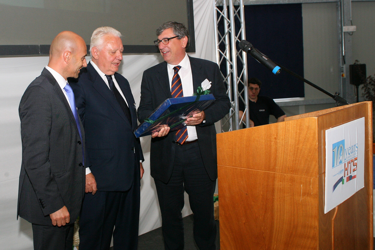 Mr. Michele Faggioli (Managing Director of SEST)  Mr. Iginio Liberali (President of the LU-VE Group) and Mr. Franco Fonzari (Managing Director of HTS)